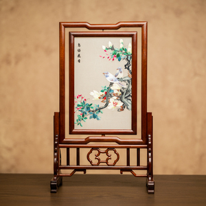 双面绣柜子屏风，传统工艺与现代家居的融合之美