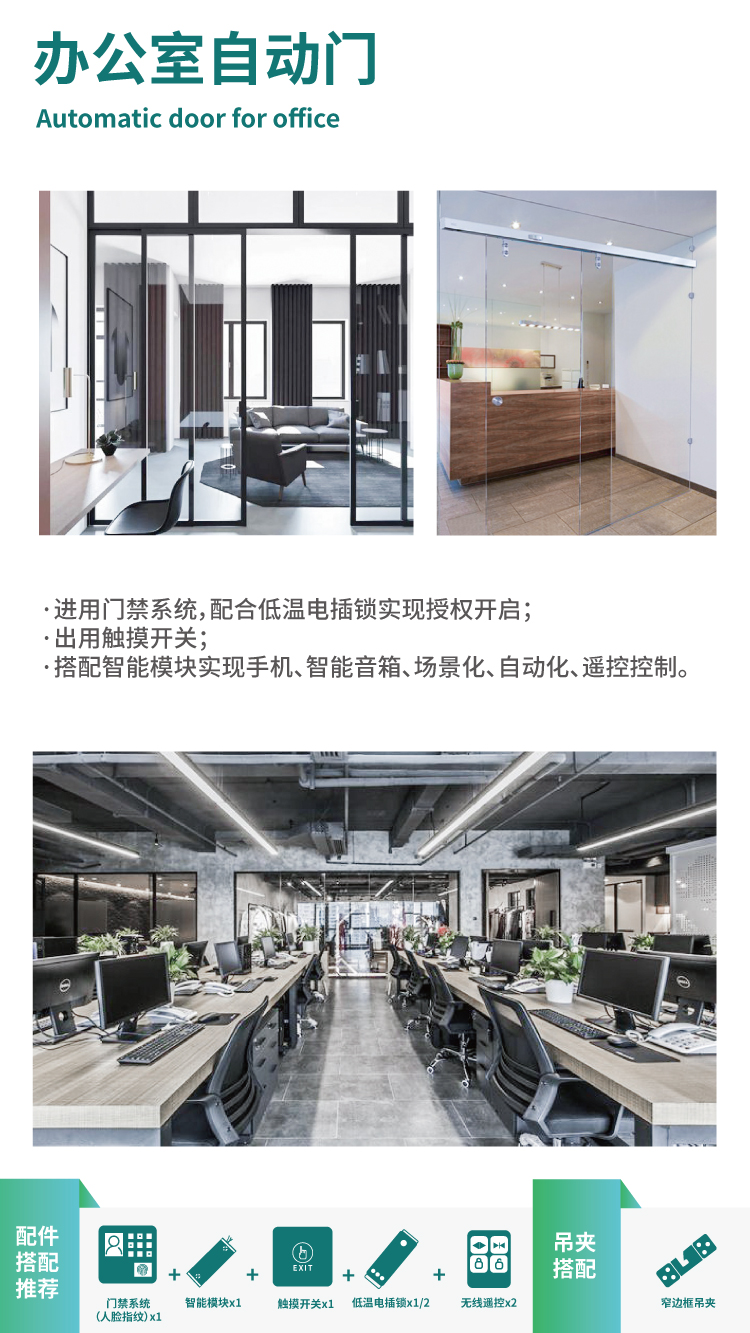 感应玻璃门配件，智能化办公与生活的重要元素